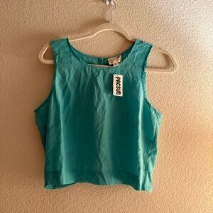 La Hearts Turquoise Sleeveless Crop Top